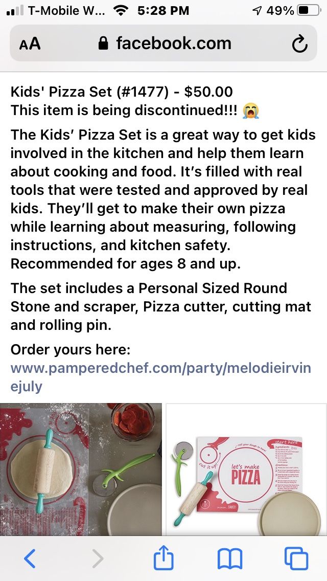 Pampered kids pizza set