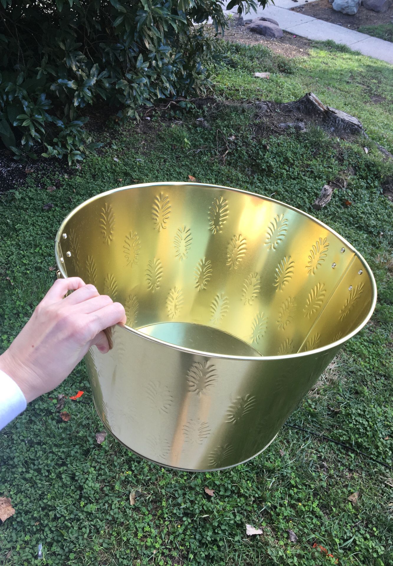 Gold metal bucket/ beverage tub