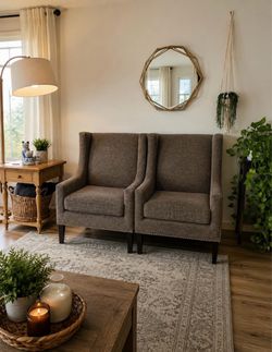 Madison Park Barton Wingback Brown Accent Chairs – Stylish & Comfortable