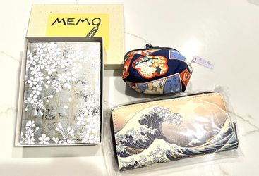 Brand New Japanese Style Set – Wallet + Coin Case + Memo Pad