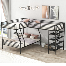 L -Shaped Three Bed Bunk Beds / can deliver for cheap