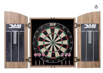 Deluxe Dartboard Cabinet Set. Dartboard And Darts Included 