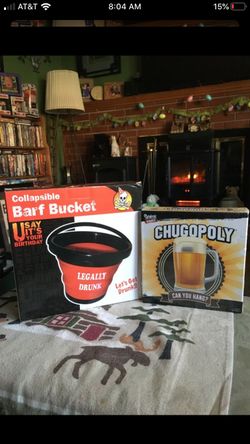 Brand New Drinking Game CHUGOPOLY and Barf Bucket !!
