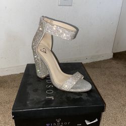 rhinestone ankle heels