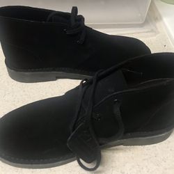 Clarks Original Wallabees Desert Shoes Black Suede Kids Junior Size 2.5 W