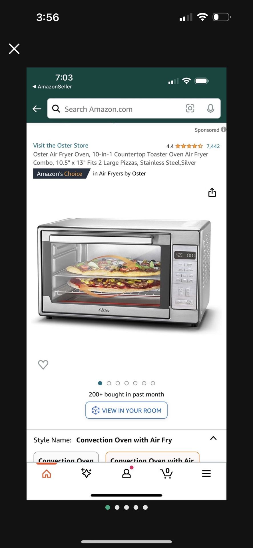 Oster Air Fryer Oven, 10in1 Countertop Toaster Oven Air Fryer Combo