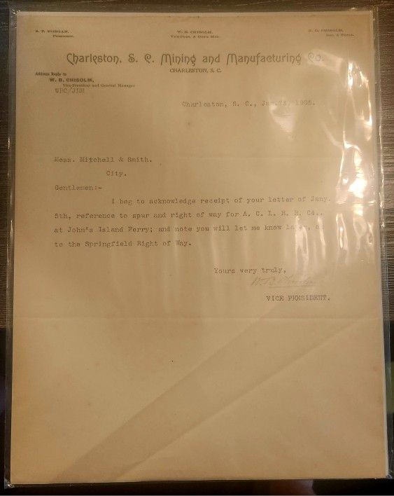 1905 Charleston, SC Mining & Manufacturing Co.