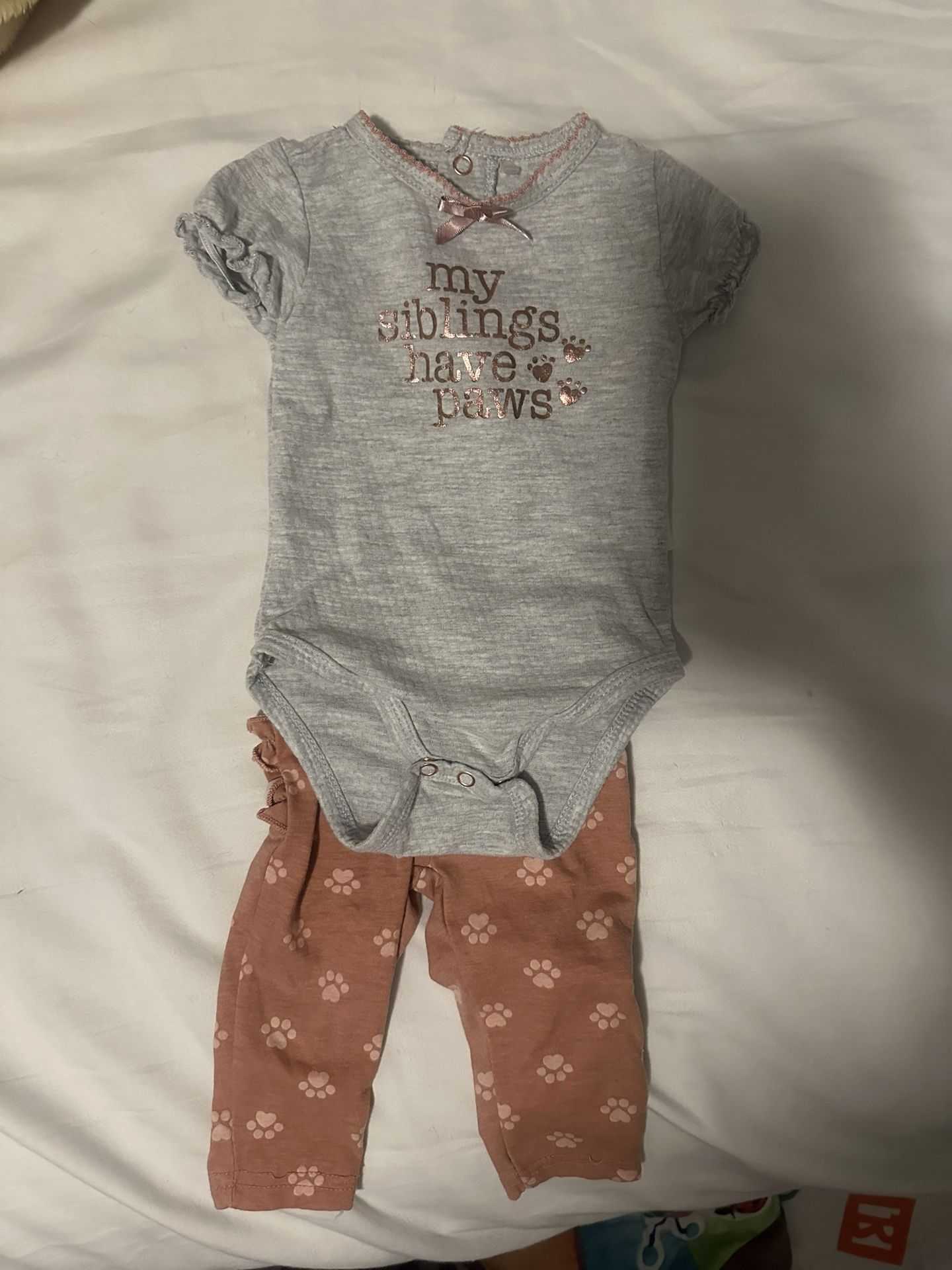 Infant Girl Onesie With Matching Pants