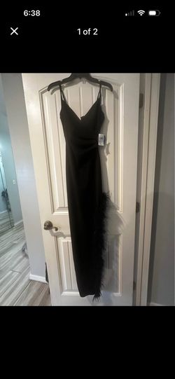 Formal Black With Feathers Dress