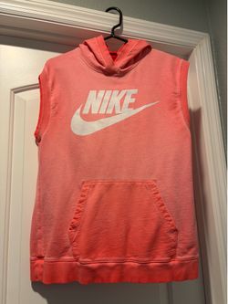 Nike Sportswear Sleeveless Hoodie Womens Medium Pink Graphic Vest