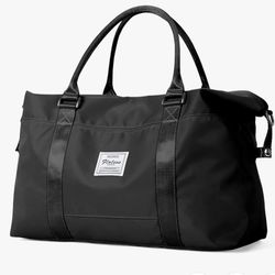 Small Black Gym Bag for Women, Stylish Duffle Travel Bag for Plane, Lightweight Duffle Bag for Women & Men, Sport Gym Tote Bag with Wet Pocket for Yog