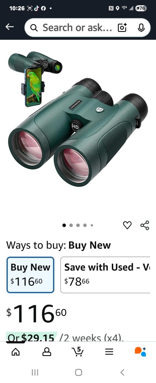 15 X 52 Binoculars 