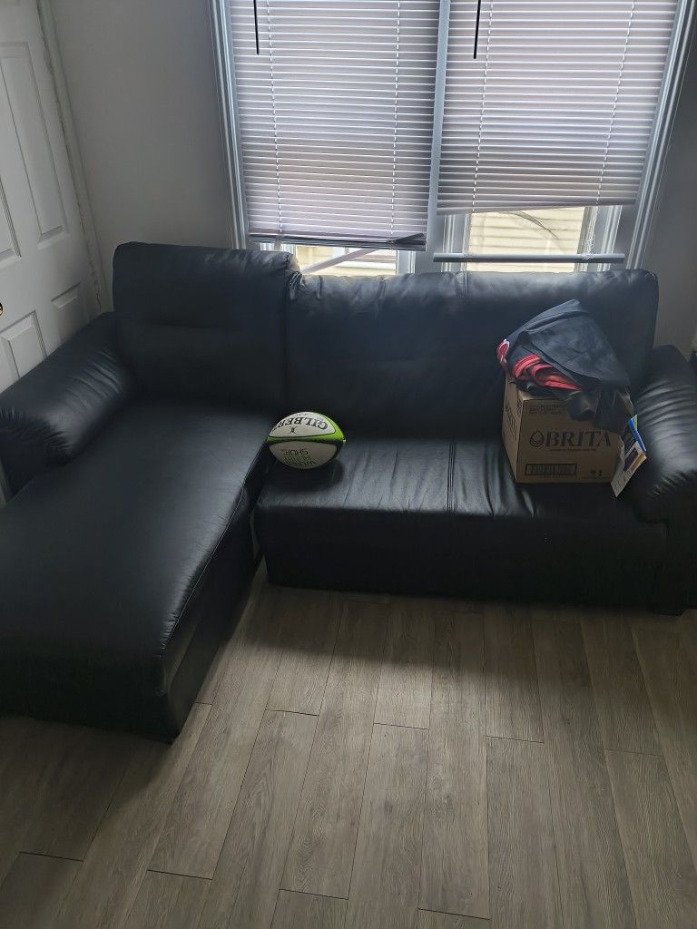 Couch Leather Black