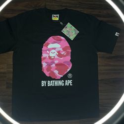 Bathing Ape Logo Black/Pink T-shirt