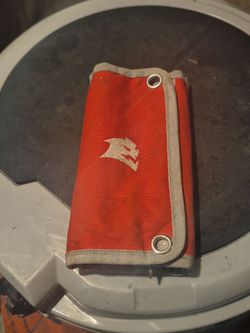 Red Canvas Tool Roll Pouch
