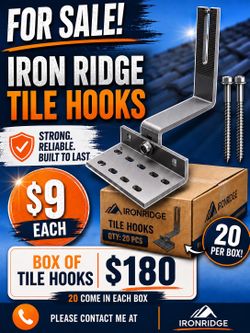 🚨 FOR SALE – IRONRIDGE SOLAR MOUNTS & TILE HOOKS 🚨