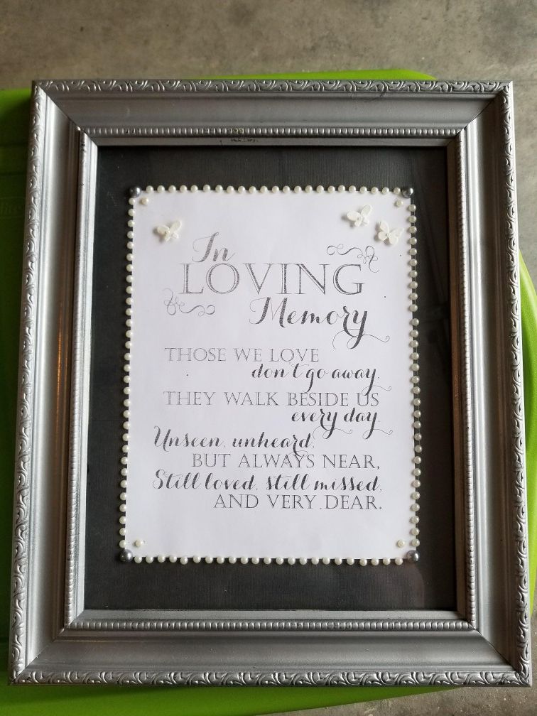 11"x17" Wedding In loving memory framed sign