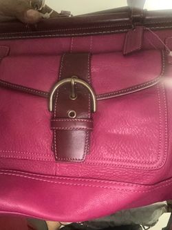 Coach Leather Handbag in Magenta