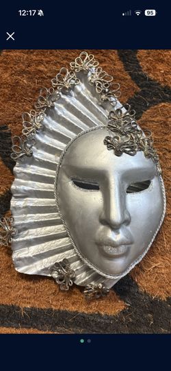 Asian Mod Modern Art Deco Retro MCM New Orleans Mardigras Lady Head WALL MASK.  Fun Vintage Face Mask Now Only $10. 