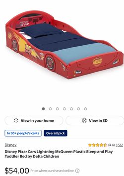 Disney Pixar Cars Lightning McQueen Plastic Sleep and Play Toddler Bed