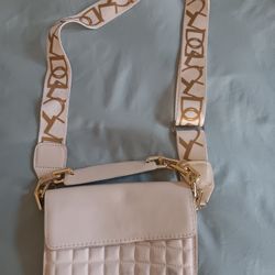 Women's Small Creamy White & Golden Chain Handbag Purse