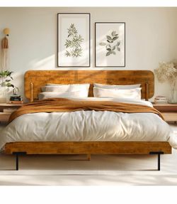 Like new solid wood bed frame - Queen