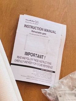 EasyBaby Retractable Gate Instruction Manual