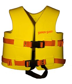 TRC Recreation Super Soft Child Size X Small Life Jacket USCG Approved Vinyl Coated Foam Swim Vest for Kids Swimming Pool and Beach Gear, Marina Blue.
