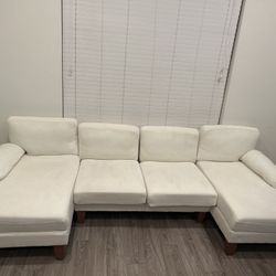 Fairly New All White Couch Sits 4 People 