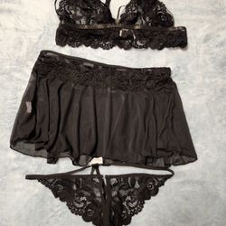 Super Cute 3 Piece Lingerie/ Medium/ New/ $25 Cash Only/ Blue Diamond & Rainbow