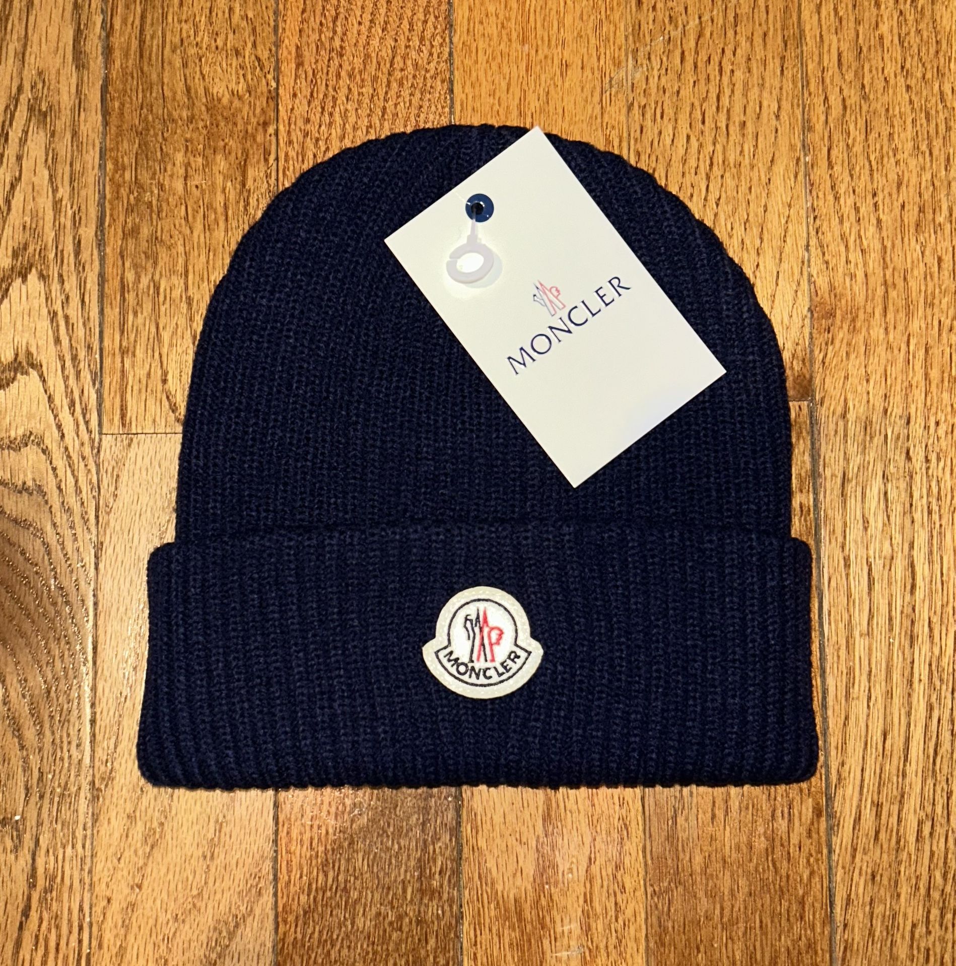 Navy Blue Moncler Cotton Beanie Brand New