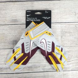 Nike Trout Elite Batting Gloves Minnesota Gophers Team Issued NCAA DH6633-618 XL
