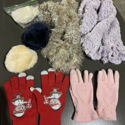 Lot Girls Winter Gear Earmuffs Scarves Gloves Old Navy