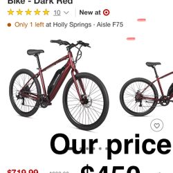 Schwinn Regent 27.5" Adult Hybrid Bike - Dark Red
