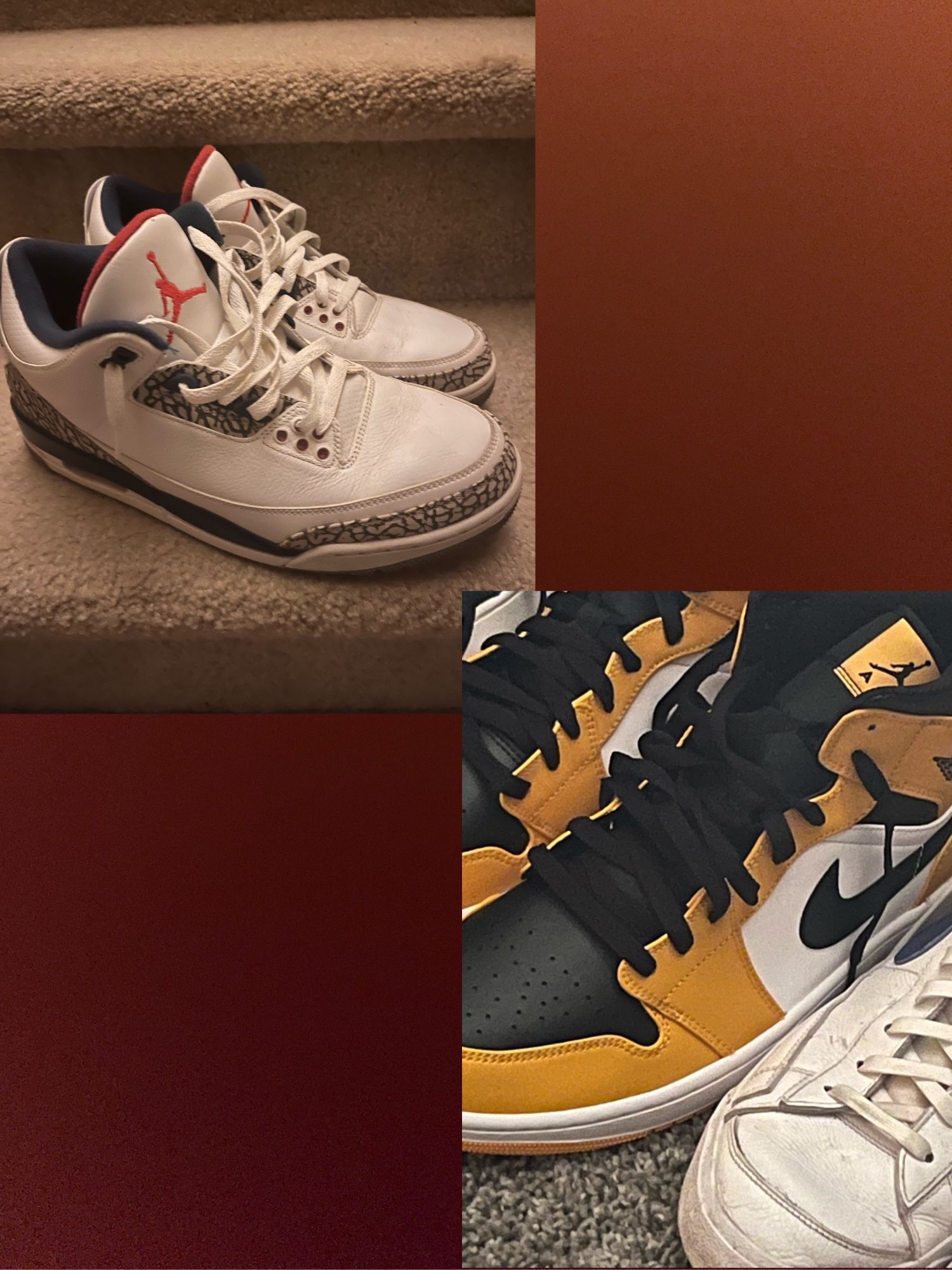 STEAL!! SHOE BUNDLE - Air Jordan 3 Retro OG 'True Blue' & Yellow Jordan 1s