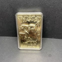 Pokemon PIKACHU Trading Card Bar 23K Gold Plated - Burger King 1999