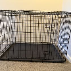 X-Large Black Metal Dog Crate 42”