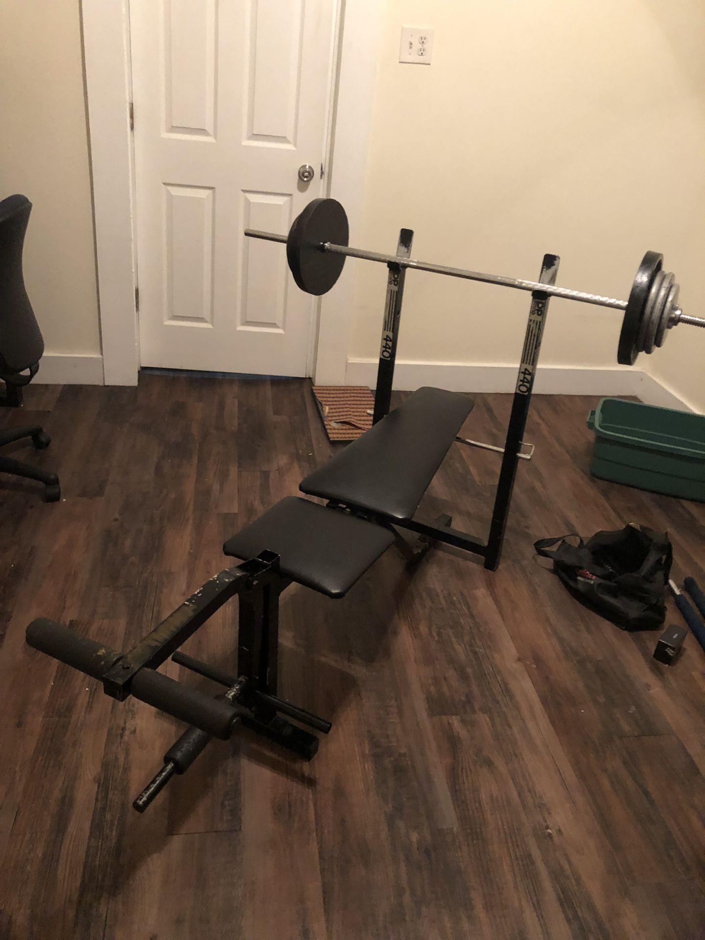 Bench Press With 140lbs Weights and Bars