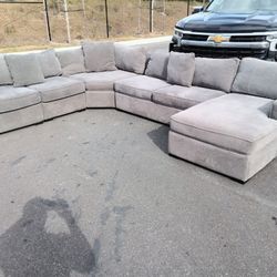 Grey Oversized Sectional Sofa 