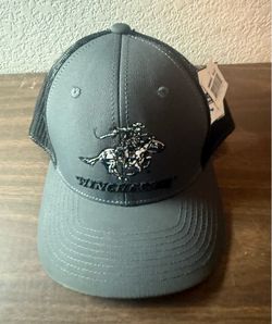 NWT Winchester Hat Cap Snap Back Gray Trucker Mesh Patch WIN20