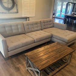 GRAY SOFA CHAISE 