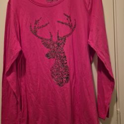 New XL womens pink With Deer