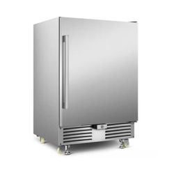 4.9cu. ft. 24 in. 190 Can Built-In/Freestanding Outdoor Cooler Fridge with 4 wheels, Weatherproof, Stainless Steel 