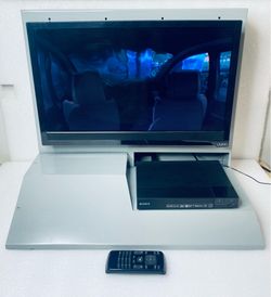 Vizio E-Series E231-B1 23" 720p HD LED LCD Television Mounted On Metal Security Enclosure