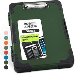 New Clipboard with Storage, Internal Pen Pouch Included, Letter/ A4 Size, Shockproof Heavy Duty Plastic Clip Boards 8.5x11”, High Capacity Clipboards 