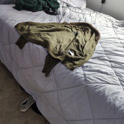 fox fur hoodie olive green