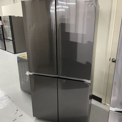 Black Stainless Steel 4 Door Fridge Water Ice Split Zone 1 Year Warranty 