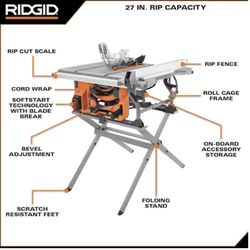 Ridgid 10 Inch Table Saw & Stand