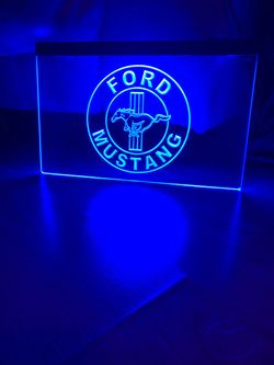 FORD MUSTANG LED NEON BLUE LIGHT SIGN 8x12