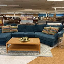 Large Teal 3 Piece Sectional